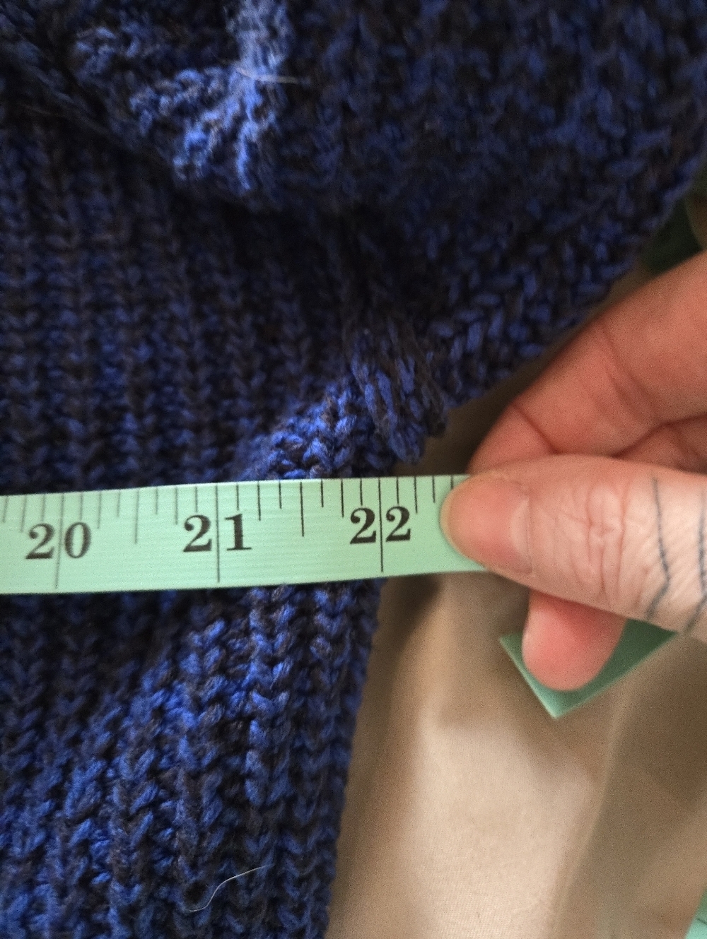 Free People (155$) | Chunky Open-Front 'High Hopes' Blue Cardigan, Size XS - Picture 5 of 7